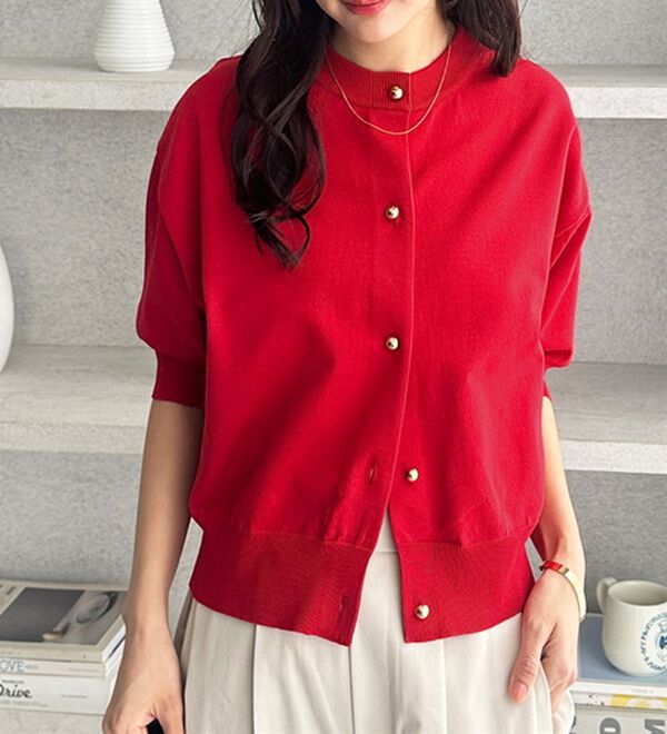 GeeRA（ジーラ）の「メタルボタンスポンディッシュカーディガン（ニットカーディガン）」｜詳細画像