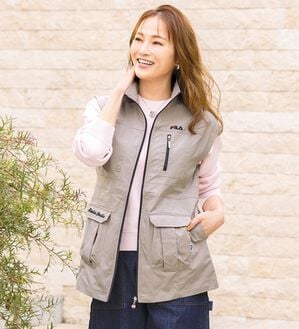ルフラン（ルフラン）の「【ＦＩＬＡ】キャップスリーブお散歩ベスト（ベスト）」｜ベージュ