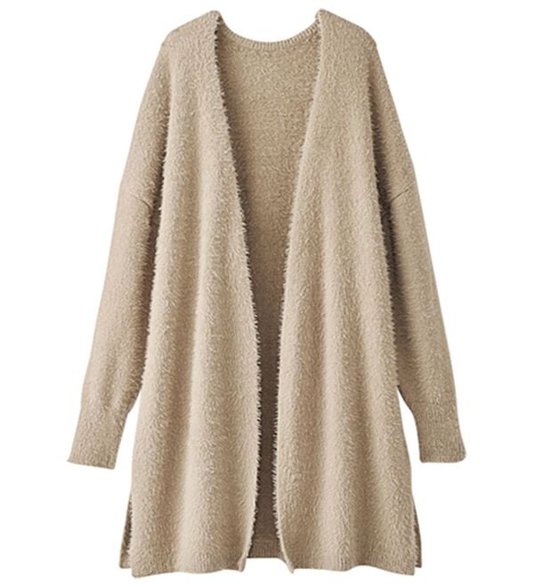 BELLUNA（ベルーナ）の「ふんわりシャギー素材ニットカーディガン（ニットカーディガン）」｜モカ