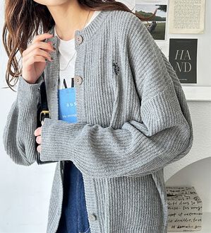 GeeRA（ジーラ）の「【Ｕ．Ｓ．ＰＯＬＯ　ＡＳＳＮ】ニットカーディガン（ニットカーディガン）」｜杢グレー