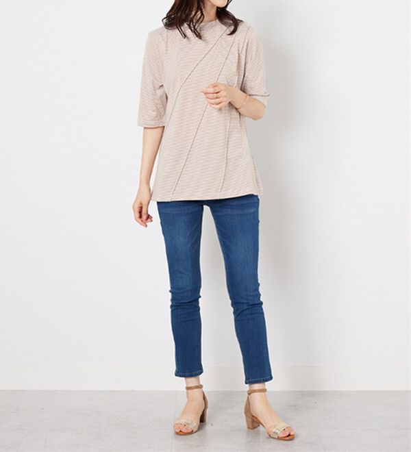 BELLUNA（ベルーナ）の「細ボーダータックデザインチュニック（チュニック）」｜詳細画像