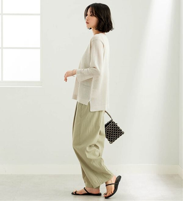 BELLUNA（ベルーナ）の「ビンテージ調タックワイドパンツ（ワイドパンツ・ガウチョ）」｜詳細画像