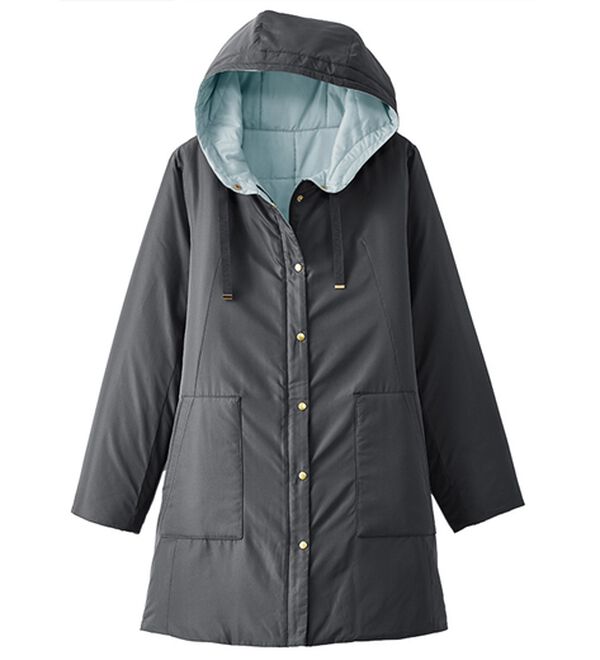 BELLUNA（ベルーナ）の「【Ａｉｒｙ＆Ｗａｒｍ】エアリーライトウォームコート（ハーフコート）」｜チャコール／サックス