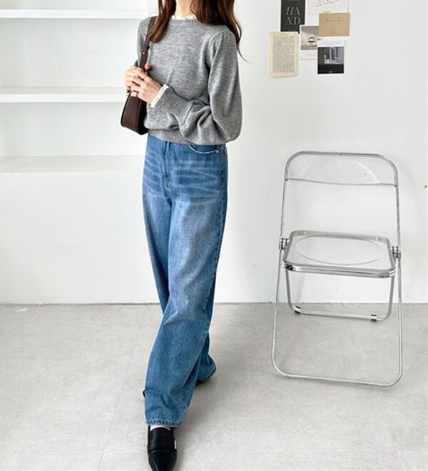 GeeRA（ジーラ）の「レース衿ニットプルオーバー（ニット・セーター）」｜詳細画像