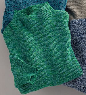 「＜イネド　オム＞杢調ボトルネックセーター（メンズニット・セーター）」｜グリーン