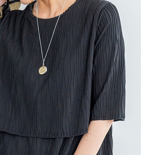 BELLUNA（ベルーナ）の「波柄ジャカード重ね着風ワンピース（その他ワンピース）」｜詳細画像