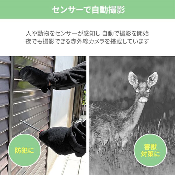 「配線不要　モニター搭載　電池式防犯カメラ（防災グッズ・防犯グッズ）」｜詳細画像