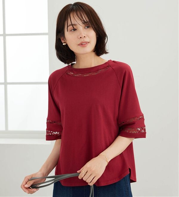 BELLUNA（ベルーナ）の「衿＆袖ハシゴレース使いプルオーバー（カットソー）」｜詳細画像