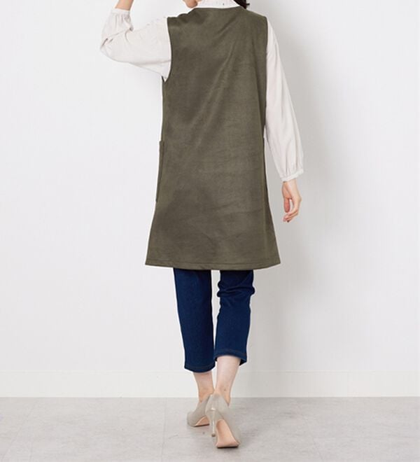 BELLUNA（ベルーナ）の「スエード調サイドボタンジャンパードレス（ジャンパースカート）」｜詳細画像