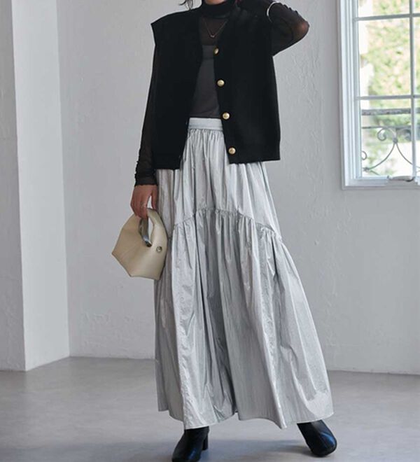 RANAN（ラナン）の「【ムースタッチ】洗える！ゴールド調ボタンニットベスト（ベスト）」｜詳細画像