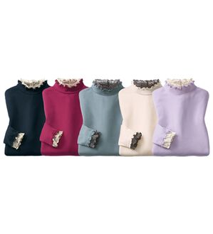 LAVIENNE（ラヴィエンヌ）の「【５枚組】配色フリルレースの上品インナー（肌着・インナーウェア）」｜5枚組