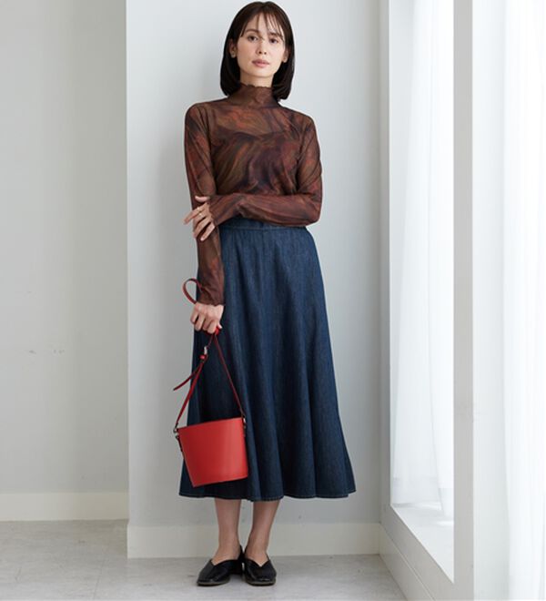 BELLUNA（ベルーナ）の「やわらかデニム素材フレアースカート（ロングスカート）」｜詳細画像