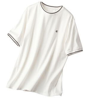 BELLUNA（ベルーナ）の「【ｃｈａｍｐｉｏｎ】配色ラインＴシャツ【UNDOVE】（Tシャツ）」｜ホワイト
