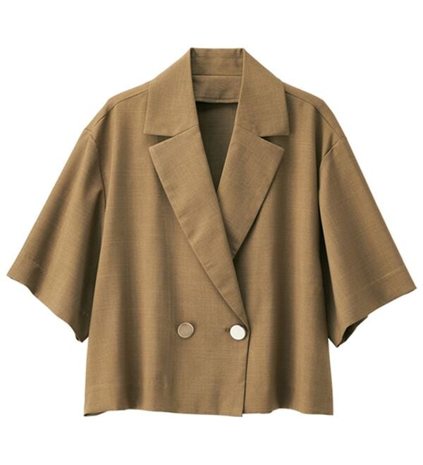 RANAN（ラナン）の「麻調ライトジャケット（テーラードジャケット）」｜モカ