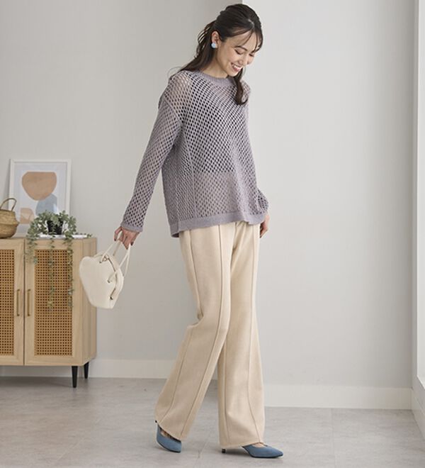 BELLUNA（ベルーナ）の「ストレッチスエード調美脚パンツ（フルレングスパンツ）」｜詳細画像