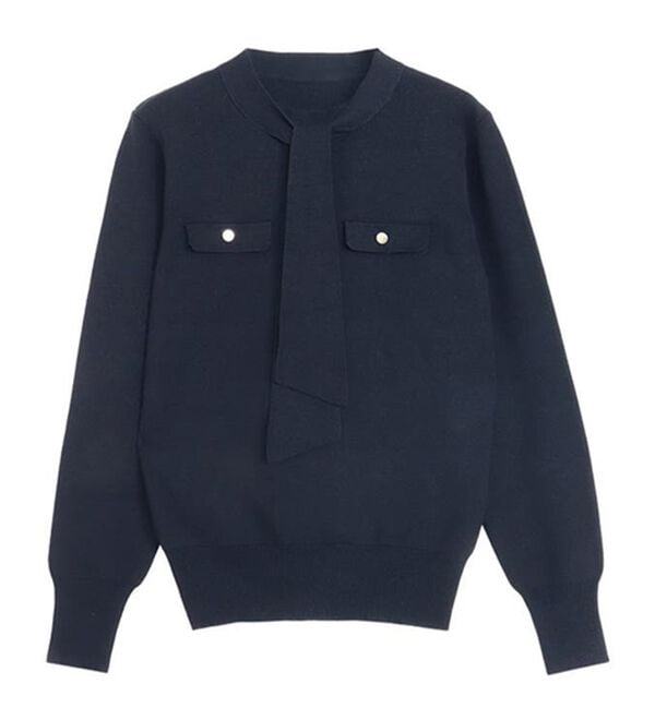 Pierrot（ピエロ）の「ボウタイポケットニット（ニット・セーター）」｜詳細画像