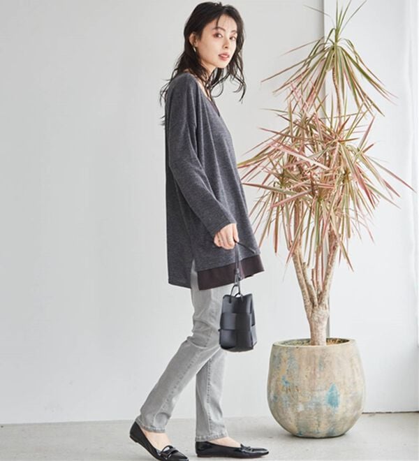 RANAN（ラナン）の「レイヤード風ニットソーチュニック（チュニック）」｜詳細画像