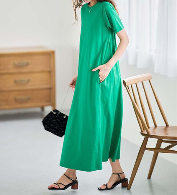 RANAN（ラナン）の「＜ＢＣ＞綿１００％ひんやりポケット付マキシワンピース（その他ワンピース）」｜詳細画像