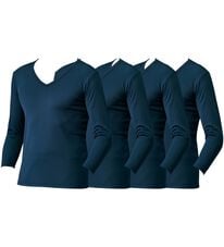 「【４枚組】抗菌防臭・マイクロファイバー裏起毛あったかインナー４枚組（シャツ）　長袖Ｖ首（メンズ肌着・インナーウェア）」