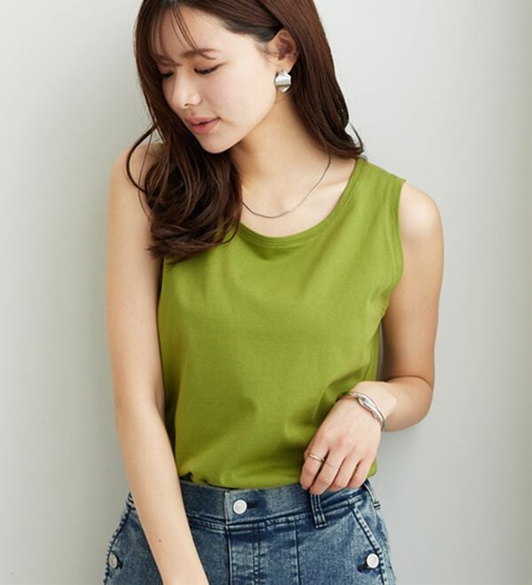 BELLUNA（ベルーナ）の「ヒンヤリ！綿１００％サマ見えタンクトップ（タンクトップ・キャミソール）」｜詳細画像