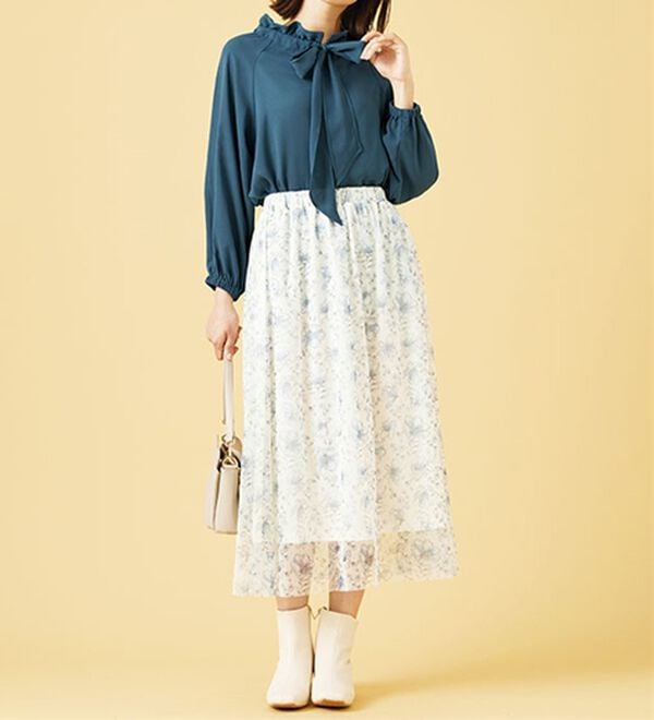 BELLUNA（ベルーナ）の「フリル衿ボウタイデザインブラウス（ブラウス）」｜詳細画像