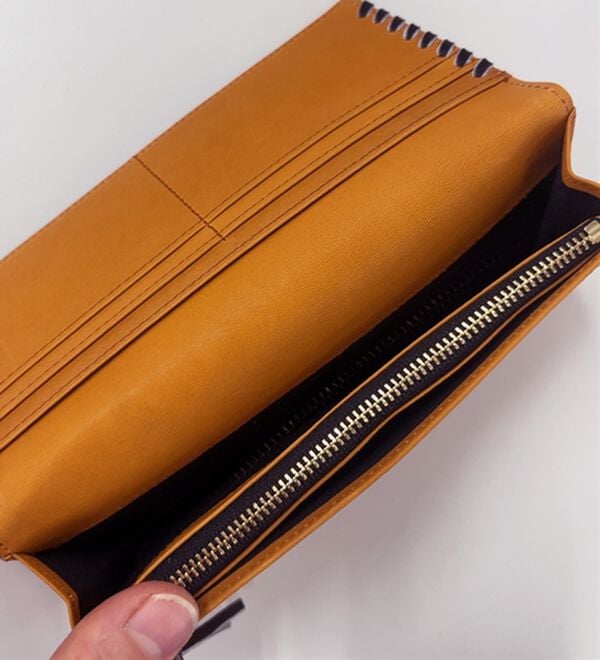 「本物を使ったベースボール長財布（メンズ財布・パスケース）」｜詳細画像