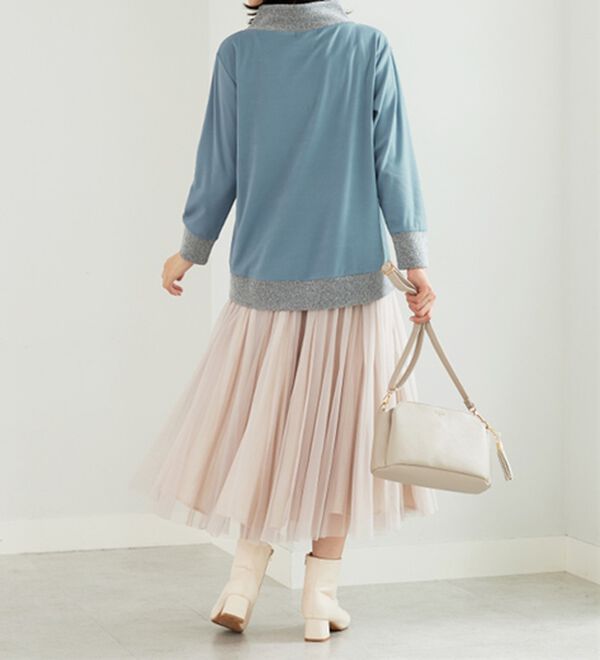 BELLUNA（ベルーナ）の「ワイドネックデザイン配色切替プルオーバー（カットソー）」｜詳細画像