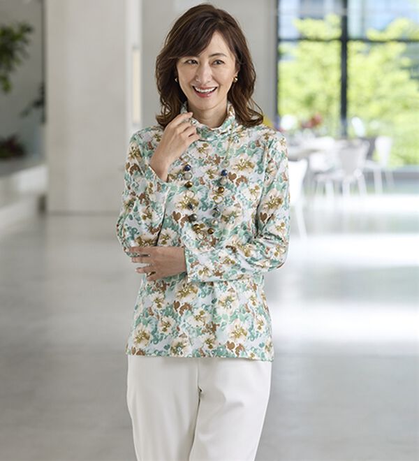 BELLUNA（ベルーナ）の「テンセル（ＴＭ）繊維・コットンプリントプルオーバー（カットソー）」｜詳細画像