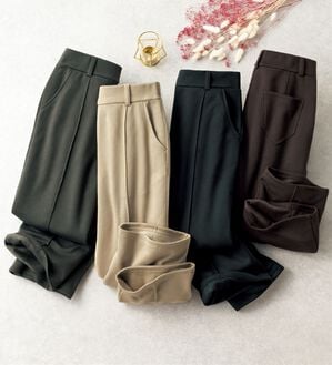 ルフラン（ルフラン）の「【４本組】すらっと見え裏ファー楽ちんパンツ（フルレングスパンツ）」｜4本組