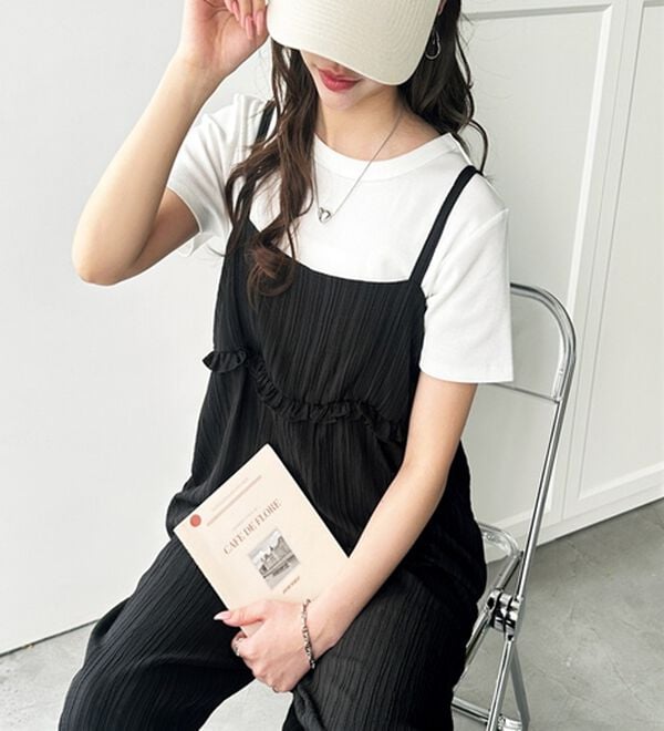 GeeRA（ジーラ）の「フリルデザインサロペット（オールインワン）」｜詳細画像