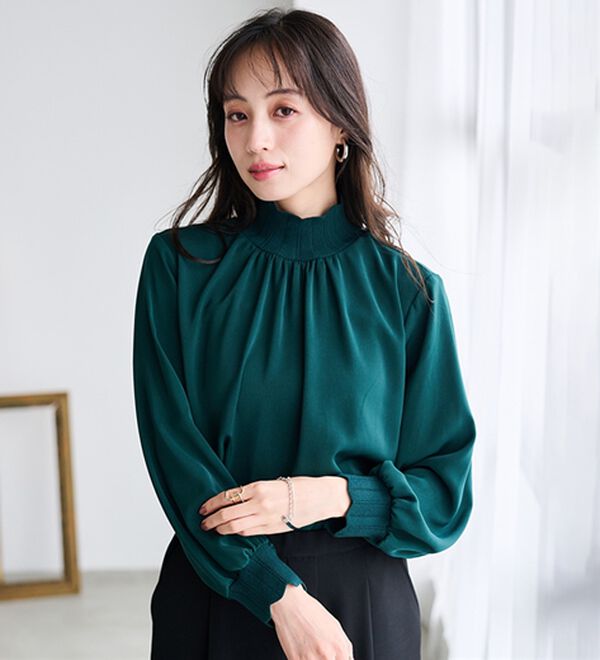 RANAN（ラナン）の「スカラップリブニット使いブラウス（ブラウス）」｜詳細画像