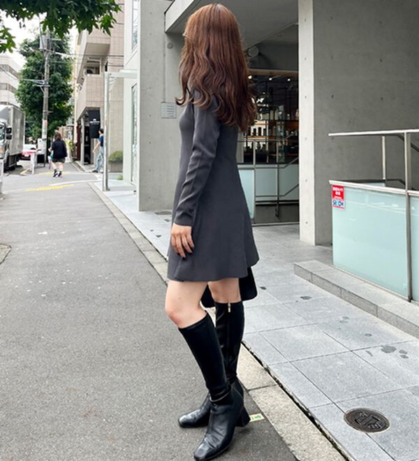 ペプラムニットミニワンピース - ベルーナ【公式】