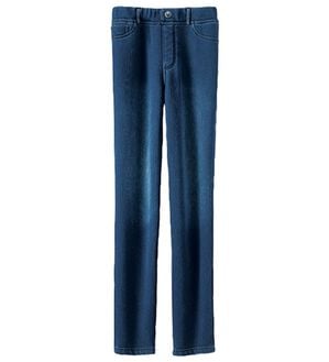 BELLUNA（ベルーナ）の「裏ベロアストレッチ素材レギンスパンツ（フルレングスパンツ）」｜インディゴ