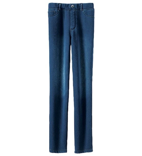 BELLUNA（ベルーナ）の「裏ベロアストレッチ素材レギンスパンツ（フルレングスパンツ）」｜インディゴ