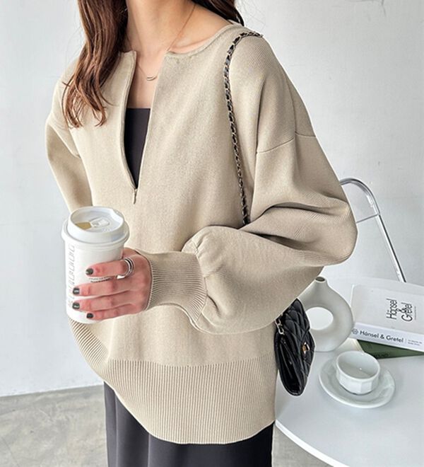 GeeRA（ジーラ）の「ハーフジップニットプルオーバー（ニット・セーター）」｜詳細画像