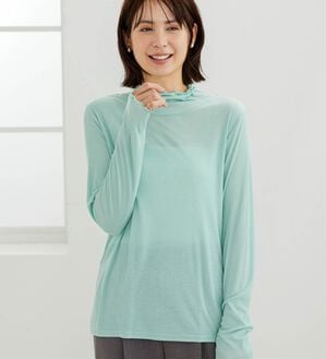 BELLUNA（ベルーナ）の「シアーリブ素材メロー使いプルオーバー（カットソー）」｜ミント