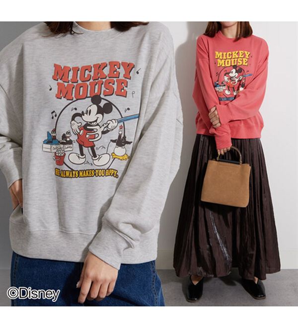 BELLUNA（ベルーナ）の「＜Ｄｉｓｎｅｙ＞【ミッキー】プリント裏毛ゆったりトレーナー（トレーナー・スウェット）」｜詳細画像