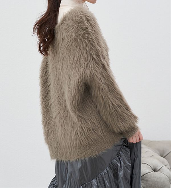 RANAN（ラナン）の「ロングフェザーシャギーオーバーカーデ（ニットカーディガン）」｜詳細画像