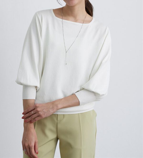 Pierrot（ピエロ）の「【選べるネック】シルクタッチバルーンニット（ニット・セーター）」｜詳細画像