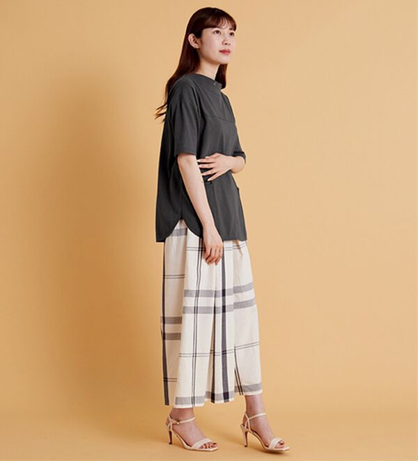 BELLUNA（ベルーナ）の「抗菌防臭綿１００％切替デザインプルオーバー（カットソー）」｜詳細画像