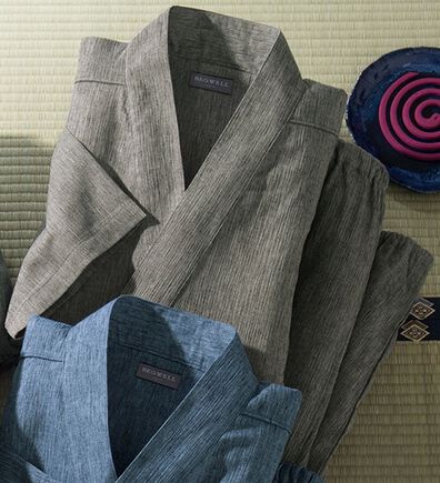 「麻入りサラッと涼感作務衣（メンズ和装・浴衣・和装グッズ）」