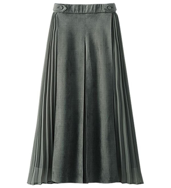 BELLUNA（ベルーナ）の「スエード調プリーツ切替スカート（ミニスカート）」｜詳細画像