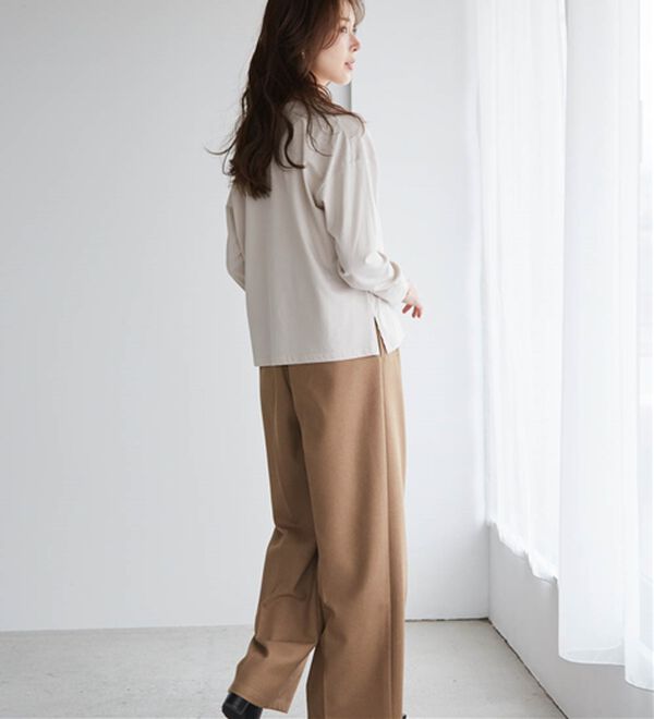 RANAN（ラナン）の「【選べる袖丈】＜BC＞綿100％プチハイネックＴシャツ（カットソー）」｜詳細画像