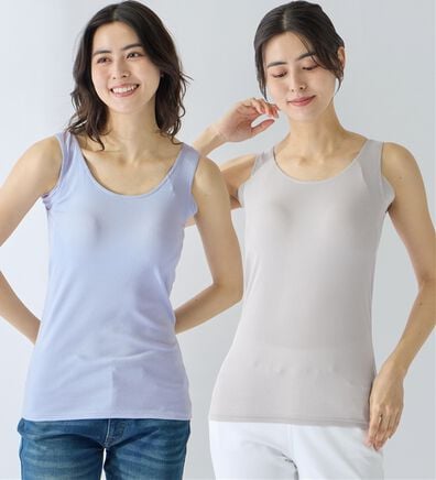 LAVIENNE（ラヴィエンヌ）の「【汗かきさん必見！】涼感サラッと快適汗取りカップ付タンクトップインナー＜さらりラボ＞（肌着・インナーウェア）」