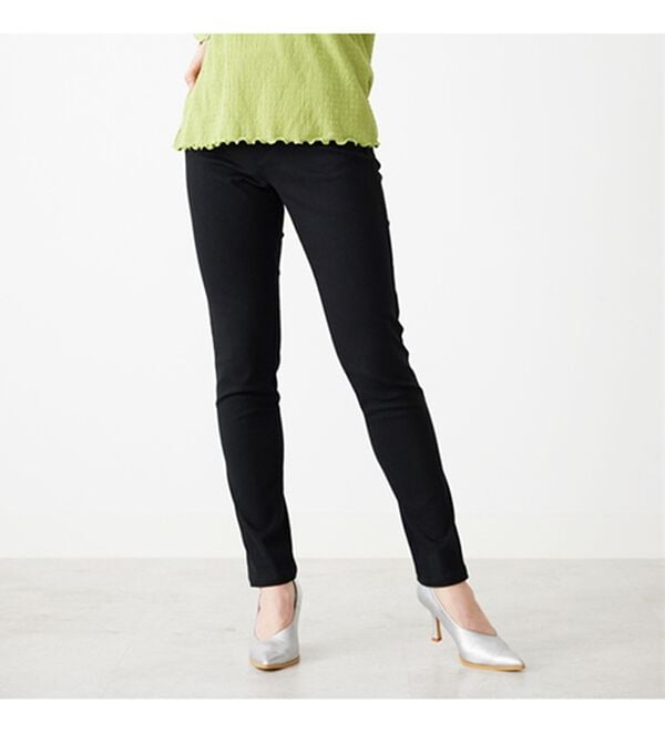 BELLUNA（ベルーナ）の「静電防止！蓄熱綿サテンストレッチカラーパンツスリム（フルレングスパンツ）」｜詳細画像