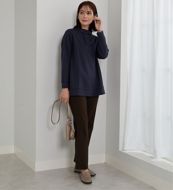 BELLUNA（ベルーナ）の「綿タッチハイパー美脚フレアーパンツ（フルレングスパンツ）」｜詳細画像