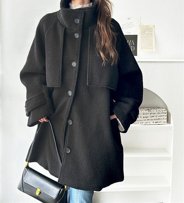 GeeRA（ジーラ）の「リングウールライクスタンドカラーコート（ハーフコート）」｜詳細画像