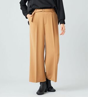 BELLUNA（ベルーナ）の「サマ見え（ウォーム）ベルト付ワイドパンツ（ワイドパンツ・ガウチョ）」｜テラコッタ