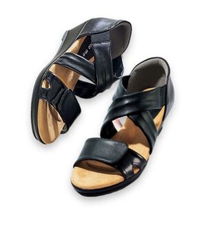 ルフラン（ルフラン）の「らくちんフィットサンダル（サンダル・ミュール）」｜ブラック