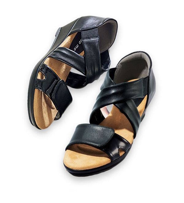 ルフラン（ルフラン）の「らくちんフィットサンダル（サンダル・ミュール）」｜ブラック